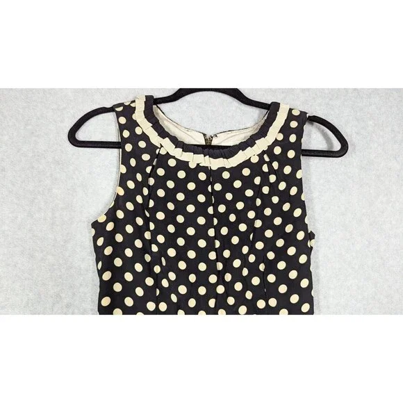 Kate Spade Women Dress Size 00 Hailee Silk Sleeveless Shift Pleated Polka Dot - Picture 2 of 12